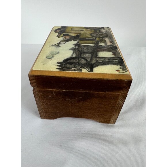 VTG Hummel Wood Music Box Edelweiss Swiss Movement The Mail is Here - Picture 5 of 9